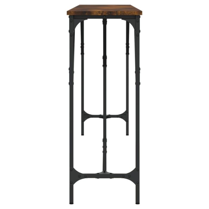 Table console chêne fumé 200x29x75 cm bois d'ingénierie – Image 3