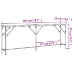 Table console chêne fumé 200x29x75 cm bois d'ingénierie – Image 7