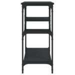 Table console avec étagères noir 100x35x75 cm – Image 3
