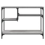 Table console avec étagères sonoma gris 100x35x75 cm – Image 2