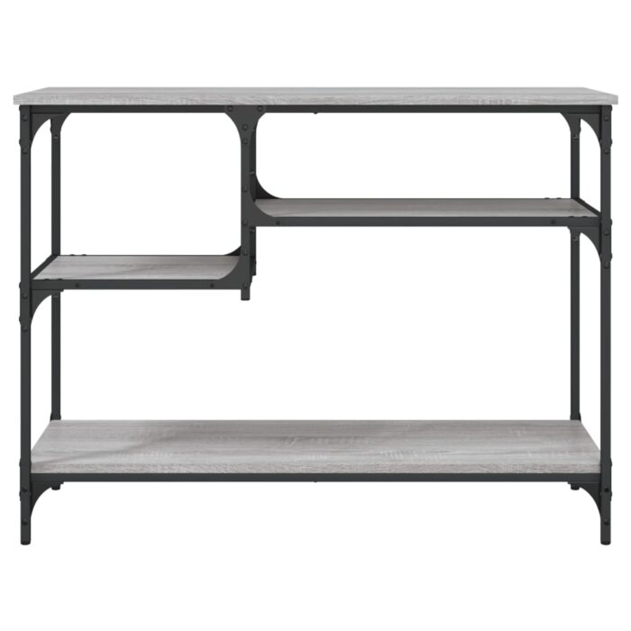 Table console avec étagères sonoma gris 100x35x75 cm – Image 2