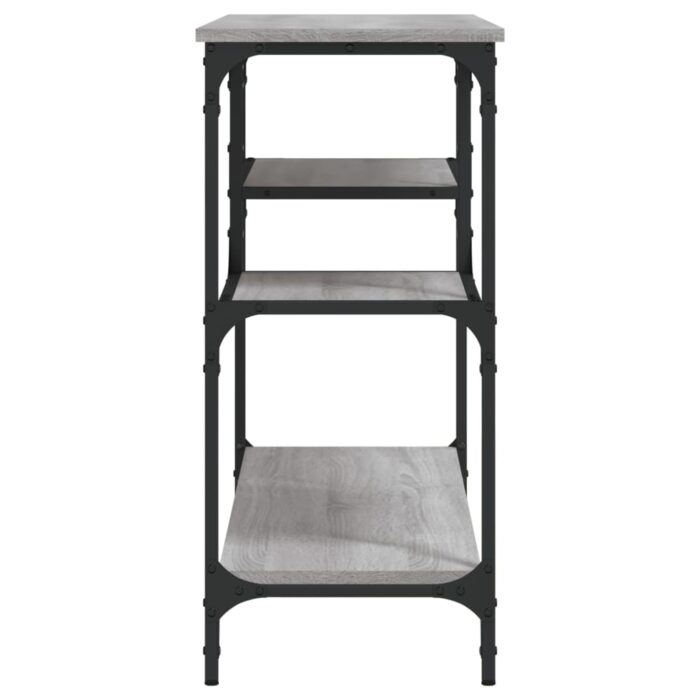 Table console avec étagères sonoma gris 100x35x75 cm – Image 3