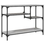 Table console avec étagères sonoma gris 100x35x75 cm – Image 4