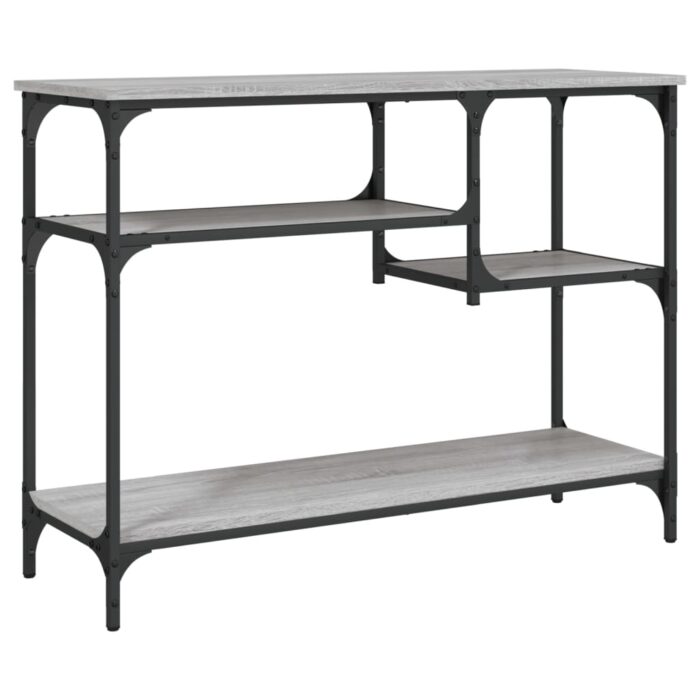 Table console avec étagères sonoma gris 100x35x75 cm – Image 4
