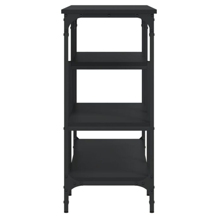 Table console avec étagères noir 100x35x75 cm – Image 3