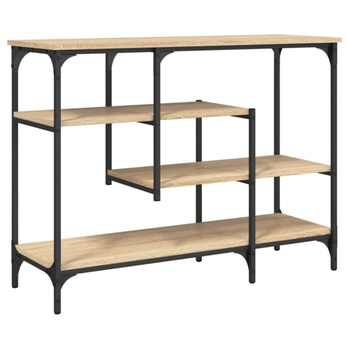Table console avec étagères chêne sonoma 100x35x75 cm – Image 4