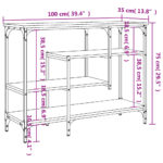 Table console avec étagères chêne sonoma 100x35x75 cm – Image 7