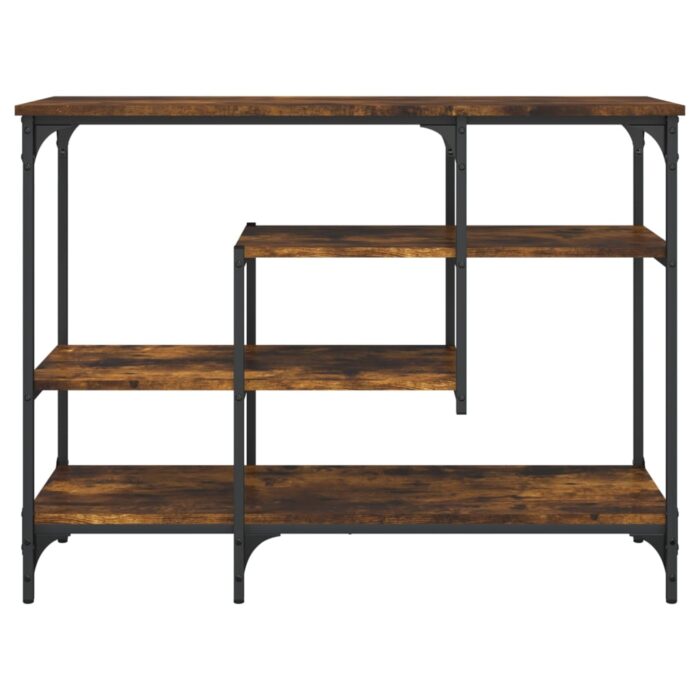 Table console avec étagères chêne fumé 100x35x75 cm – Image 2