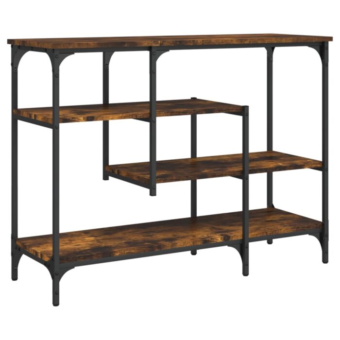 Table console avec étagères chêne fumé 100x35x75 cm – Image 4