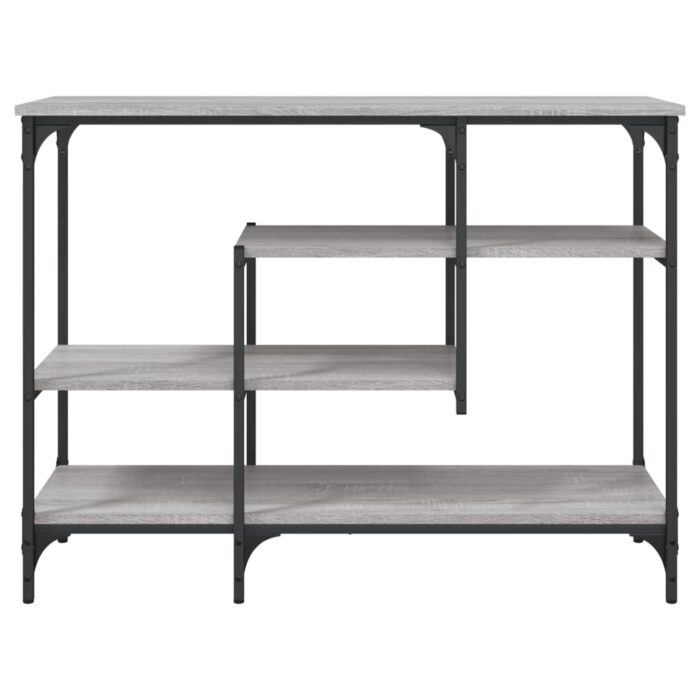Table console avec étagères sonoma gris 100x35x75 cm – Image 2