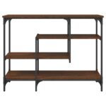 Table console avec étagères chêne marron 100x35x75 cm – Image 2