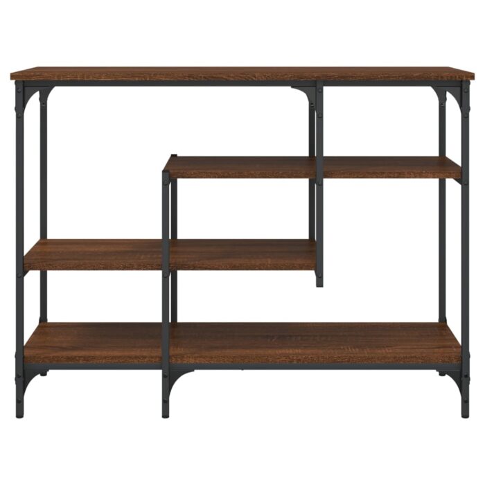 Table console avec étagères chêne marron 100x35x75 cm – Image 2
