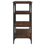 Table console avec étagères chêne marron 100x35x75 cm – Image 3