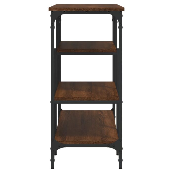 Table console avec étagères chêne marron 100x35x75 cm – Image 3