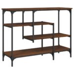 Table console avec étagères chêne marron 100x35x75 cm – Image 4