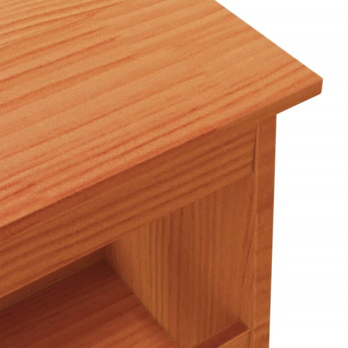 Banc d'entrée cire marron 100x28x45 cm bois de pin massif – Image 5