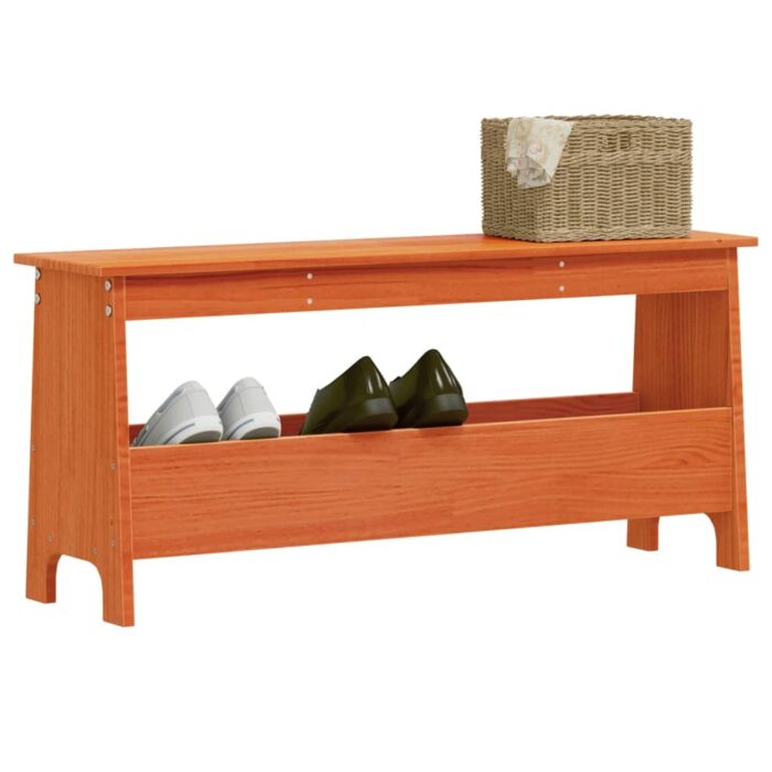 VXL8721012196698_m_en_hd_1.jpg Banc d'entrée cire marron 100x28x45 cm bois de pin massif – Image 1