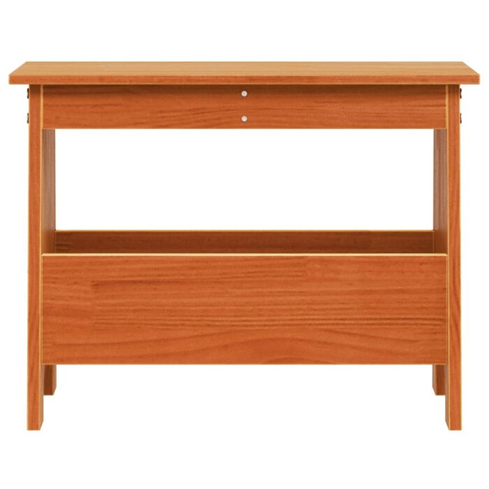 Banc d'entrée cire marron 60x28x45 cm bois de pin massif – Image 2