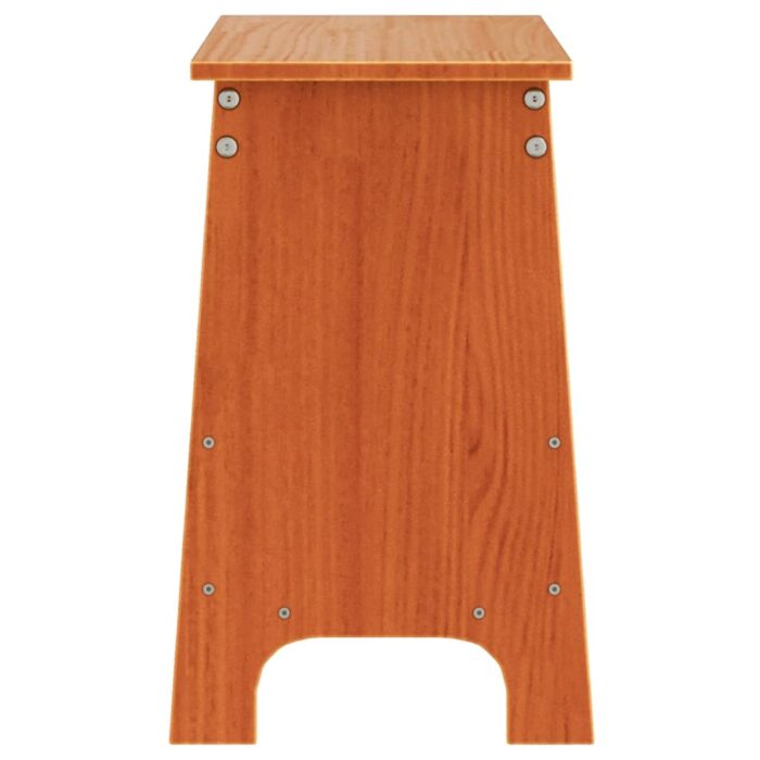 Banc d'entrée cire marron 60x28x45 cm bois de pin massif – Image 3