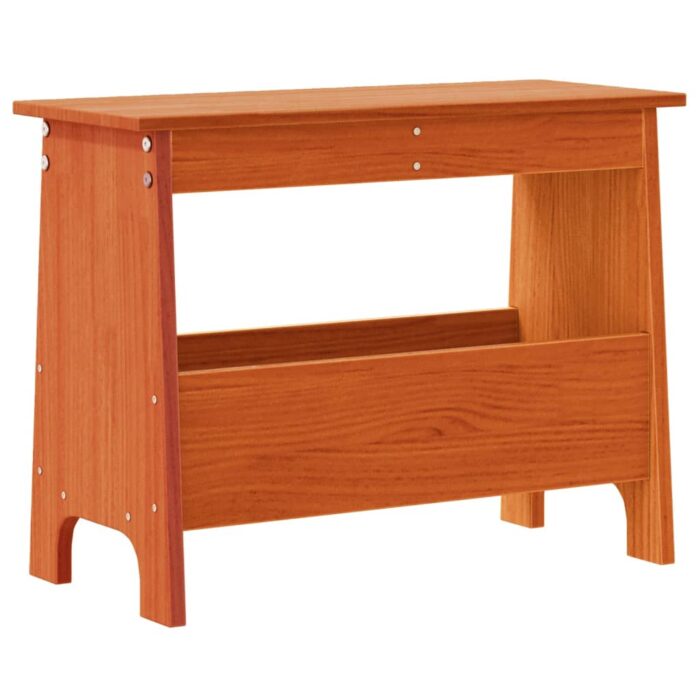 Banc d'entrée cire marron 60x28x45 cm bois de pin massif – Image 4