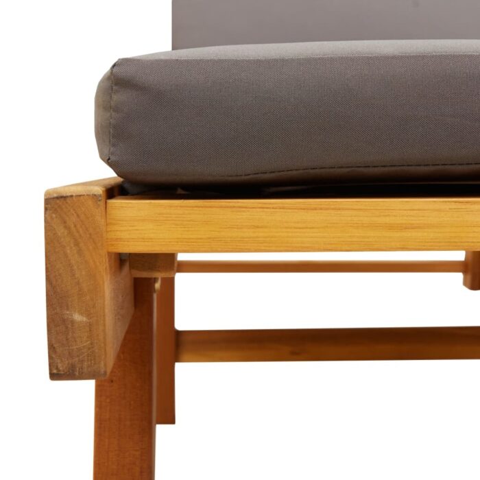 Chaises longues lot de 2 avec coussins 200x68x83 cm bois acacia – Image 3