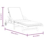 Chaises longues lot de 2 avec coussins 200x68x83 cm bois acacia – Image 4