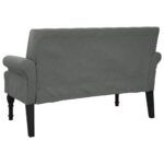 Banc avec dossier gris foncé 120x62x75,5 cm tissu – Image 3