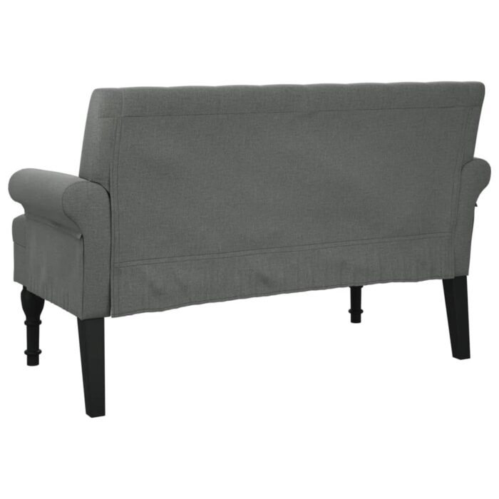 Banc avec dossier gris foncé 120x62x75,5 cm tissu – Image 3