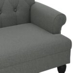 Banc avec dossier gris foncé 120x62x75,5 cm tissu – Image 4