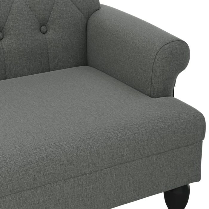 Banc avec dossier gris foncé 120x62x75,5 cm tissu – Image 4
