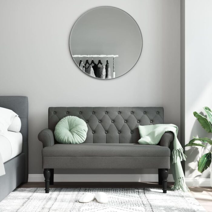 Banc avec dossier gris foncé 120x62x75,5 cm tissu – Image 1