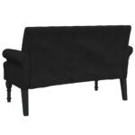 Banc avec dossier noir 120x62x75,5 cm tissu – Image 3