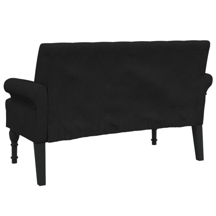 Banc avec dossier noir 120x62x75,5 cm tissu – Image 3