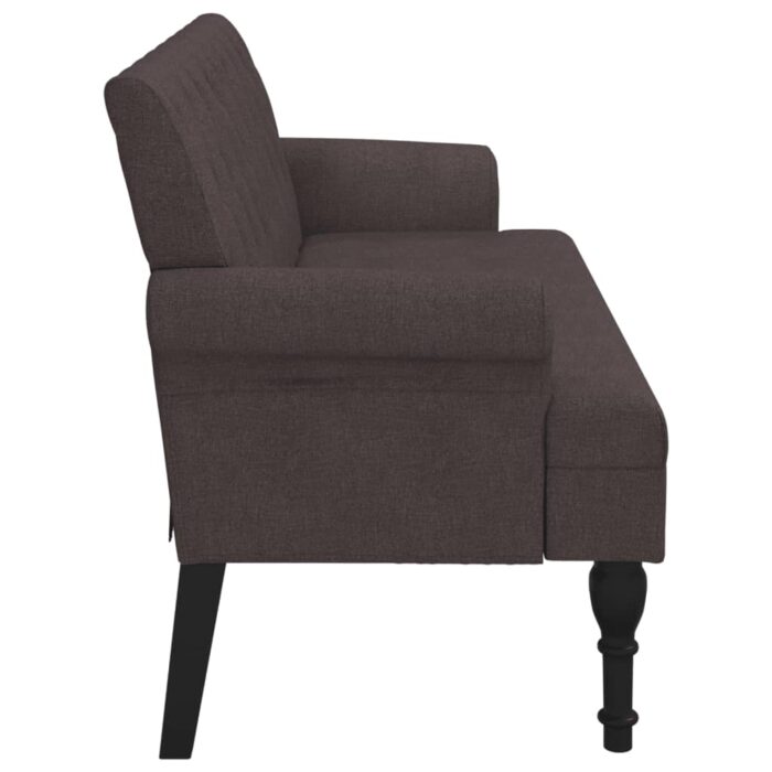 Banc avec dossier marron foncé 120x62x75,5 cm tissu – Image 2