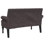 Banc avec dossier marron foncé 120x62x75,5 cm tissu – Image 3