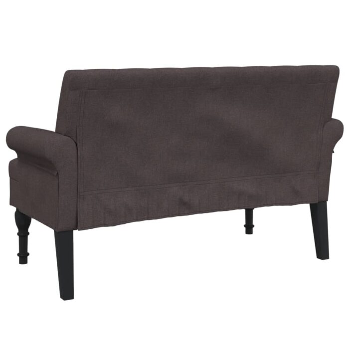 Banc avec dossier marron foncé 120x62x75,5 cm tissu – Image 3