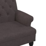 Banc avec dossier marron foncé 120x62x75,5 cm tissu – Image 4
