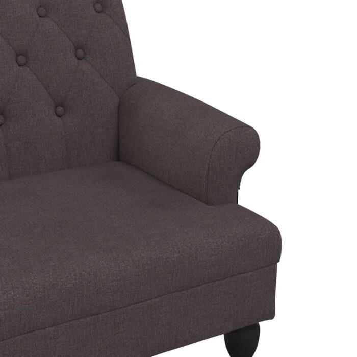 Banc avec dossier marron foncé 120x62x75,5 cm tissu – Image 4