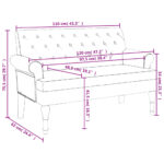 Banc avec dossier bleu 120x62x75,5 cm tissu – Image 6