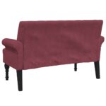 Banc avec dossier rouge bordeaux 120x62x75,5 cm tissu – Image 3