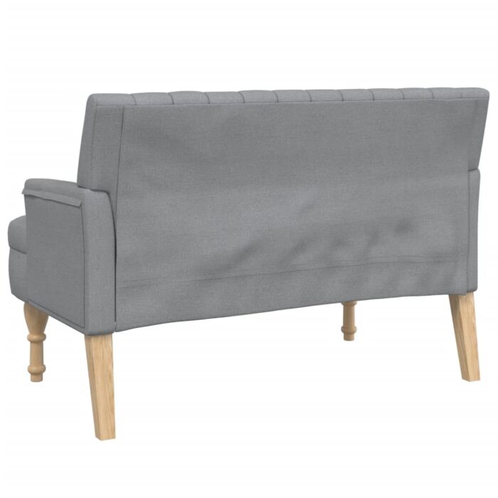 Banc avec coussins gris clair 113x64,5x75,5 cm tissu – Image 3