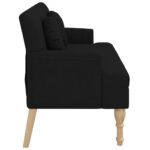 Banc avec coussins noir 113x64,5x75,5 cm tissu – Image 2