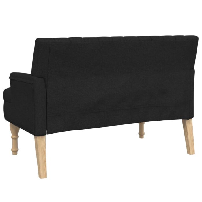 Banc avec coussins noir 113x64,5x75,5 cm tissu – Image 3