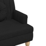 Banc avec coussins noir 113x64,5x75,5 cm tissu – Image 4