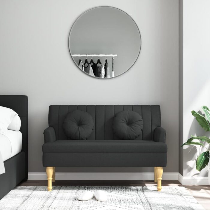 Banc avec coussins noir 113x64,5x75,5 cm tissu – Image 1