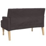 Banc avec coussins marron foncé 113x64,5x75,5 cm tissu – Image 3