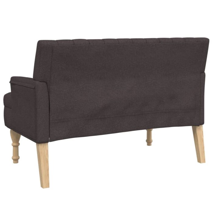 Banc avec coussins marron foncé 113x64,5x75,5 cm tissu – Image 3
