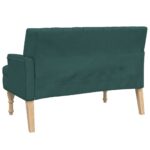 Banc avec coussins vert foncé 113x64,5x75,5 cm tissu – Image 3