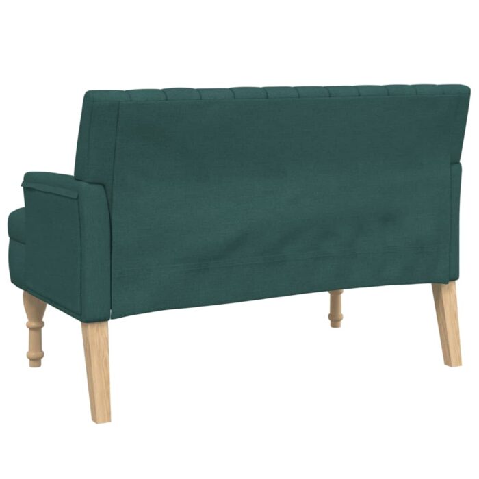 Banc avec coussins vert foncé 113x64,5x75,5 cm tissu – Image 3
