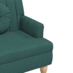 Banc avec coussins vert foncé 113x64,5x75,5 cm tissu – Image 4